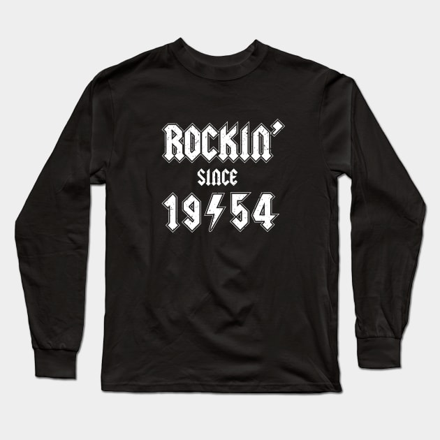 Rockin since 1954 birthday rocker gift Long Sleeve T-Shirt by Daribo